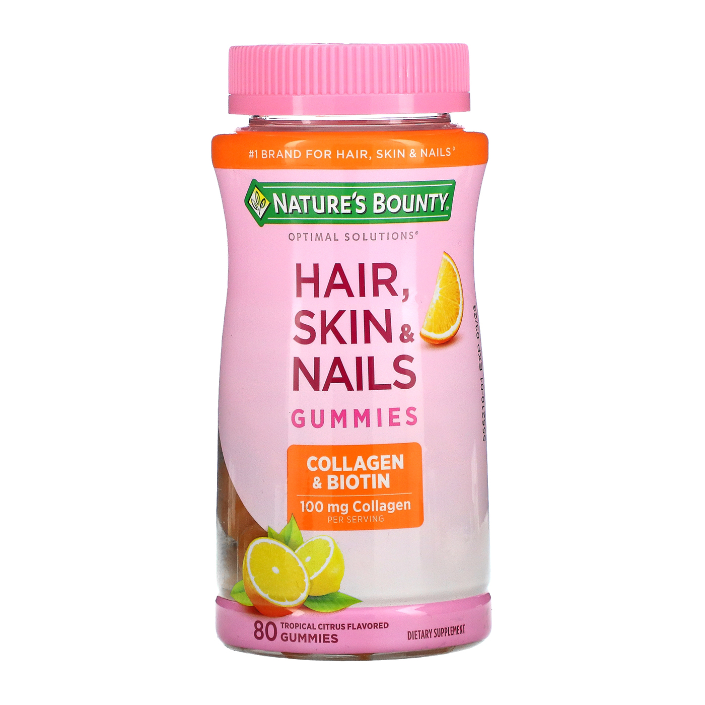 Hair Skin & Nails Gummies with Collagen & Biotin (80 gummies)